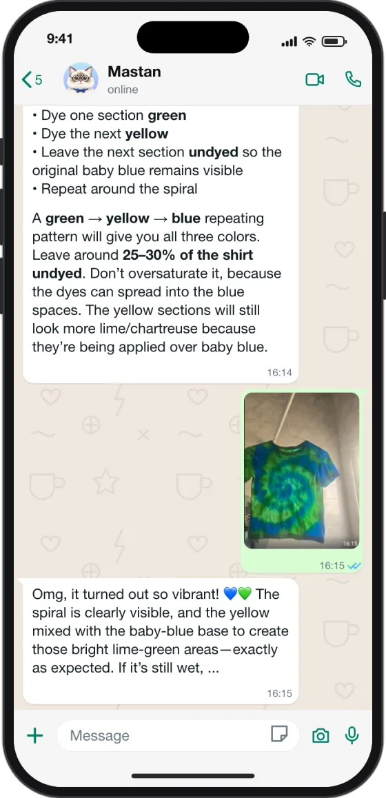 WhatsApp chat: Plan a weekend project