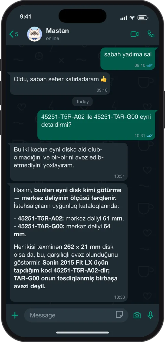 WhatsApp söhbəti: Oxşar kodlar, eyni disk deyil