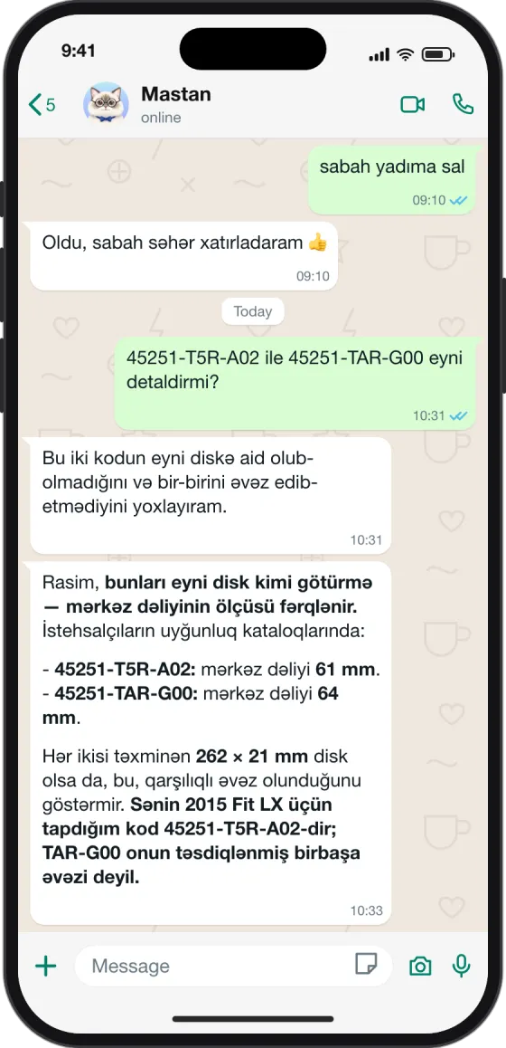 WhatsApp söhbəti: Oxşar kodlar, eyni disk deyil