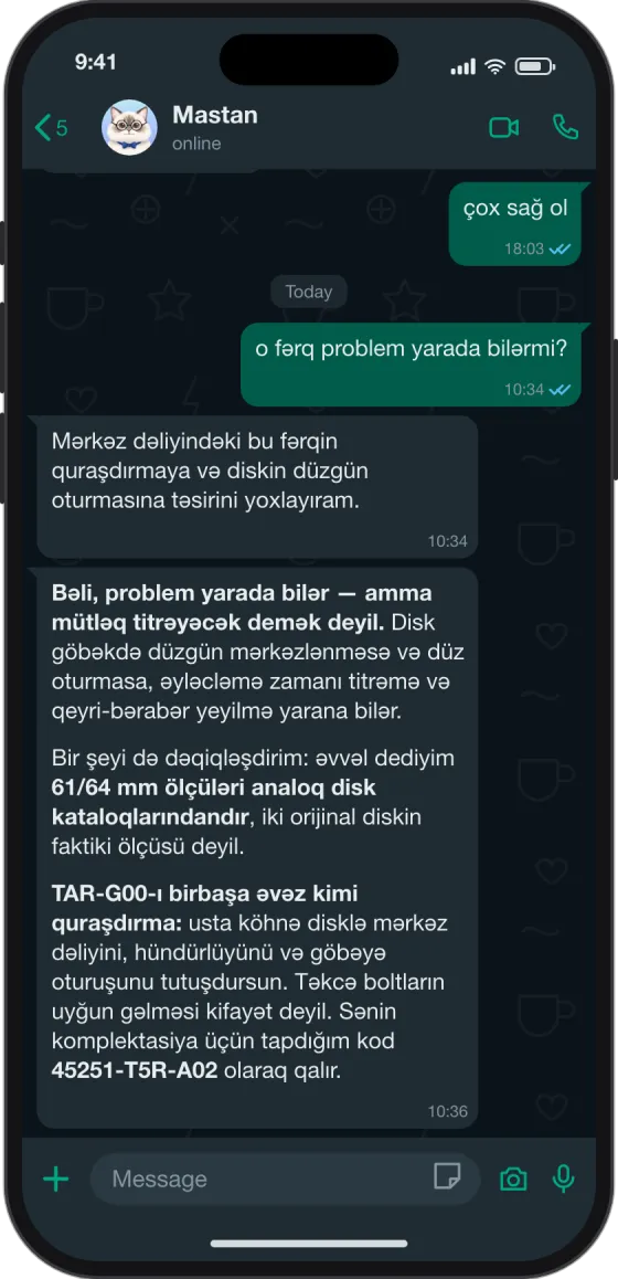 WhatsApp söhbəti: Risk barədə düz cavab
