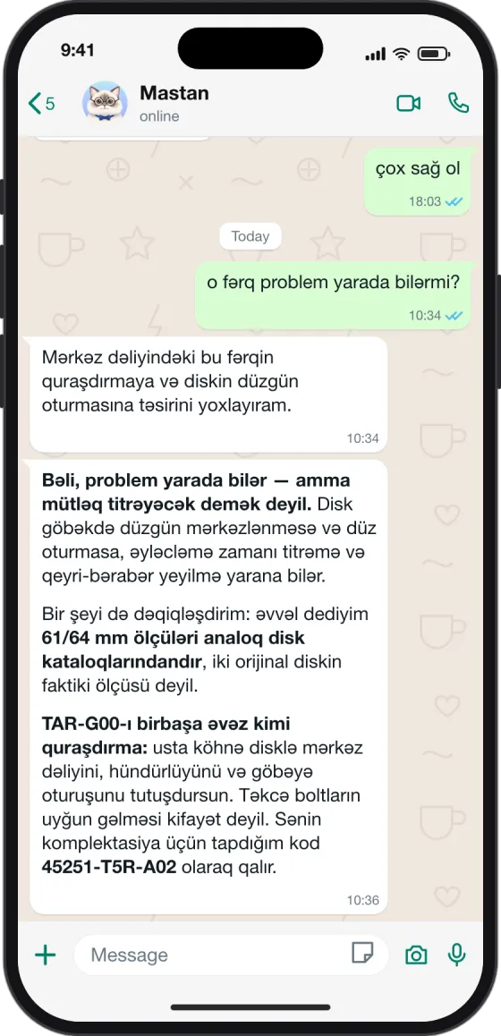WhatsApp söhbəti: Risk barədə düz cavab